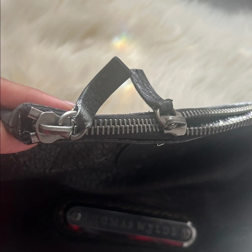 Thomas Wylde Black Textured Leather Clutch
